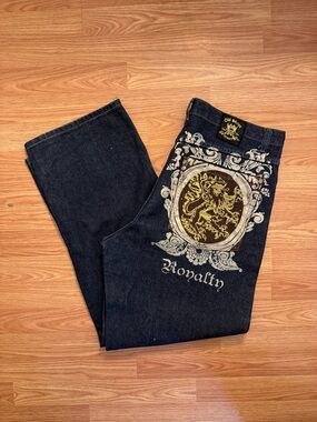 Rare Old skool jeans, patched/embroidered, JNCO style jeans Y2K jeans